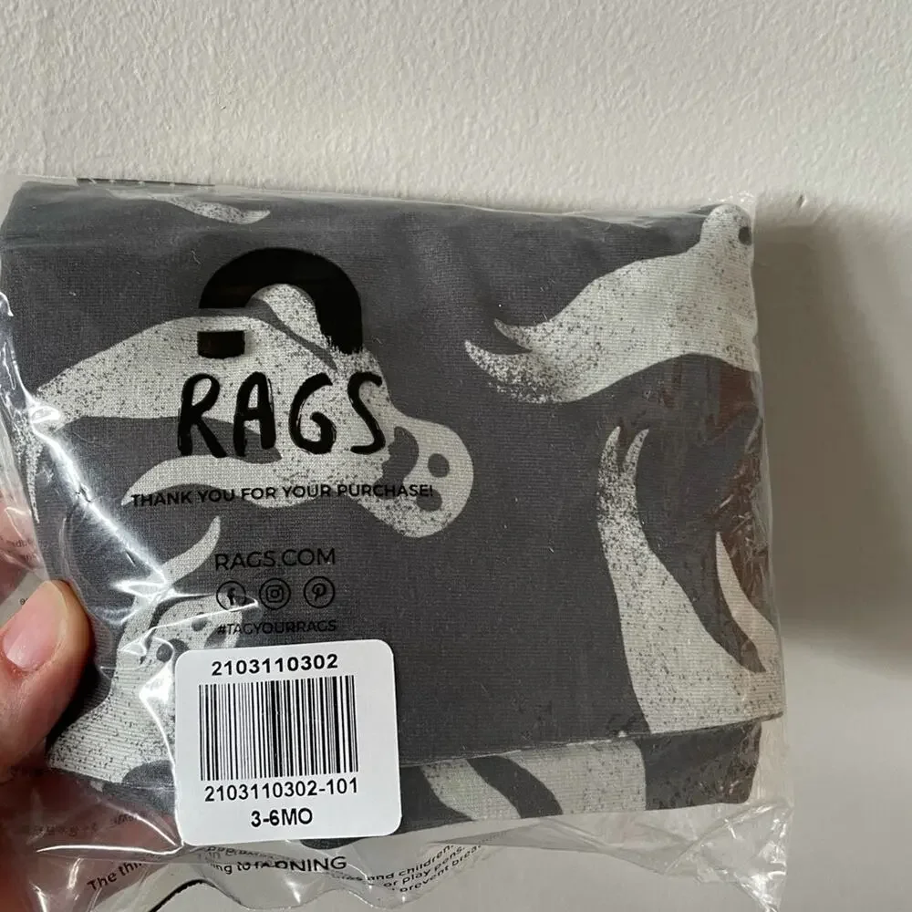 RAGS NWT Halloween ghost hooded romper one piece
